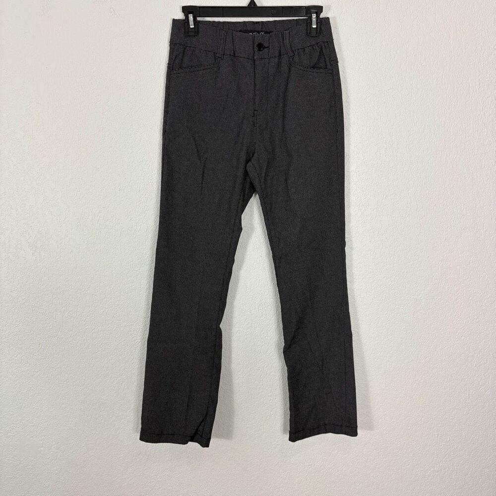 Bevy Flog Black & Grey Herringbone Straight Leg Dress Pants Size 26